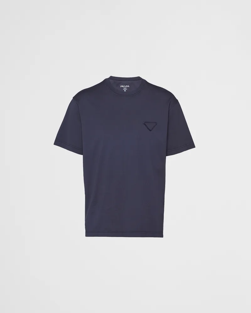 Prada T-Shirt aus Baumwolle Marineblau