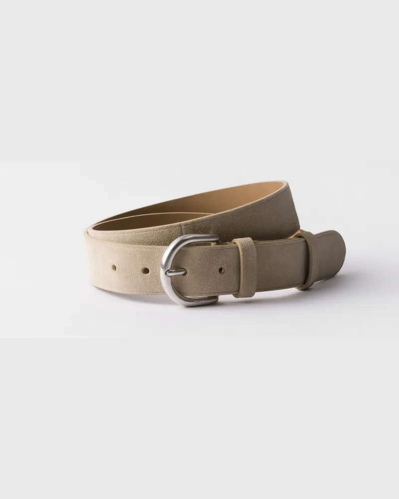 Prada Gürtel aus Wildleder Wüstenbeige