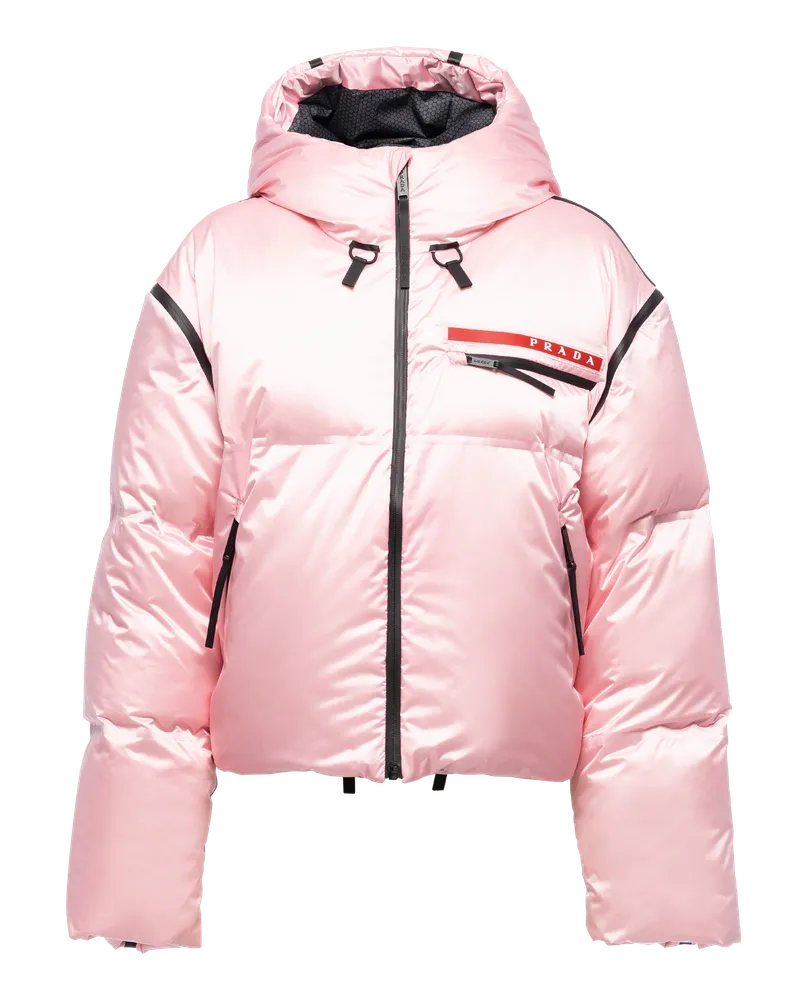 Prada Kurze Daunenjacke aus technischem Re-Nylon Rosa