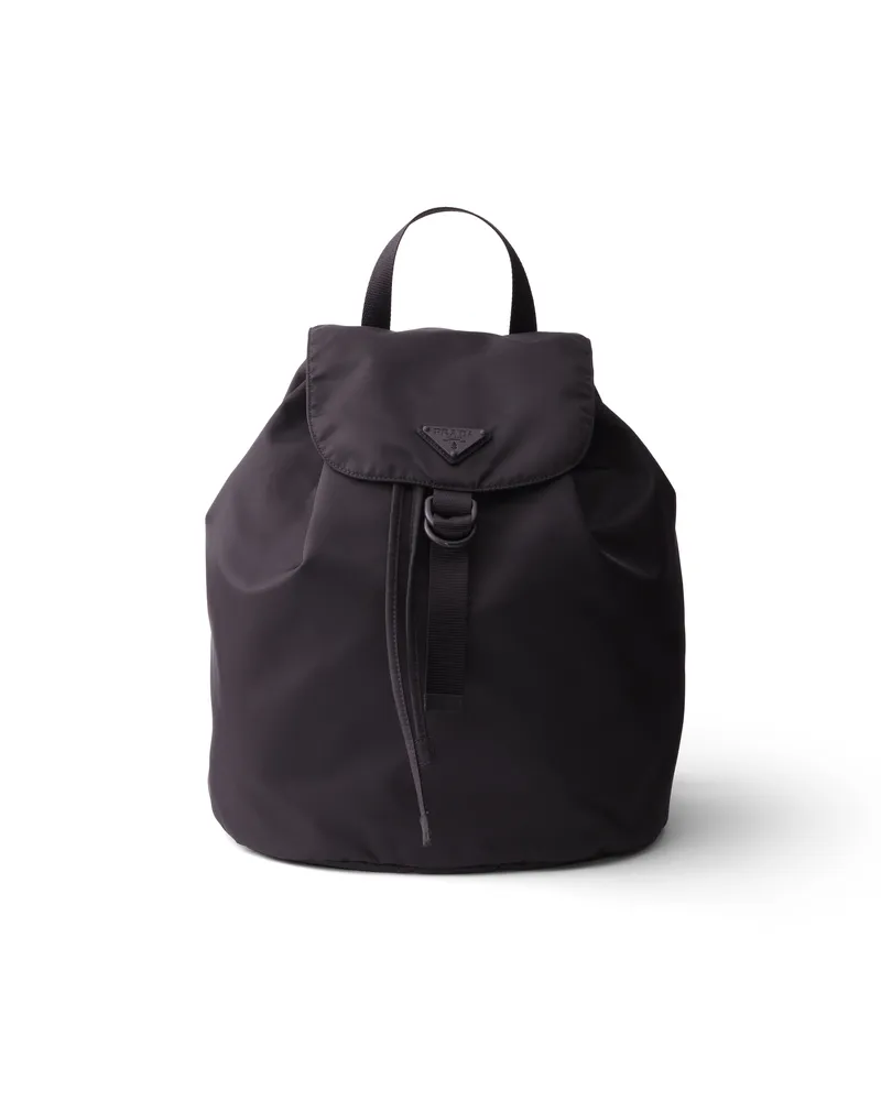 Prada Rucksack Aus Re-nylon, , Schwarz Schwarz