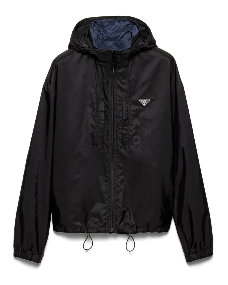 Prada Jacke Aus Re-nylon, Herren, Schwarz/blau, Größe Schwarz