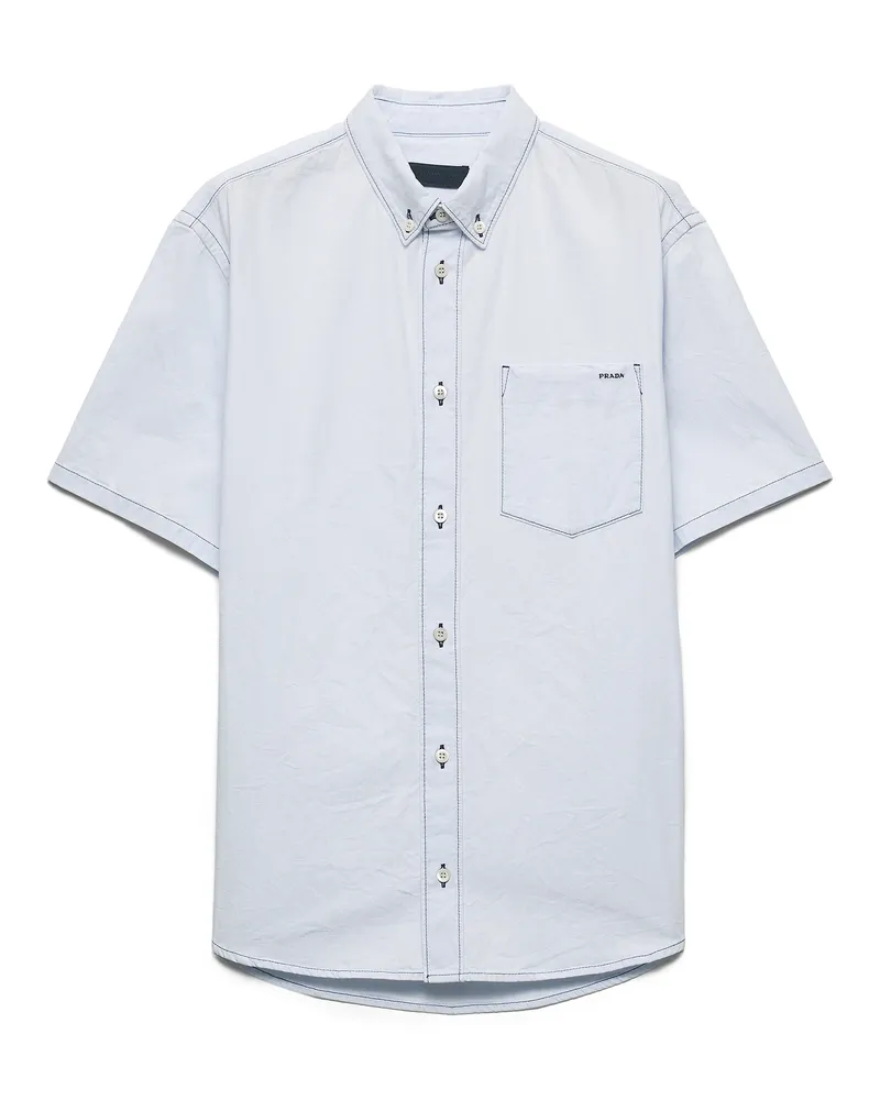 Prada Hemd Aus Chambray, Herren, Himmelblau, Größe Himmelblau