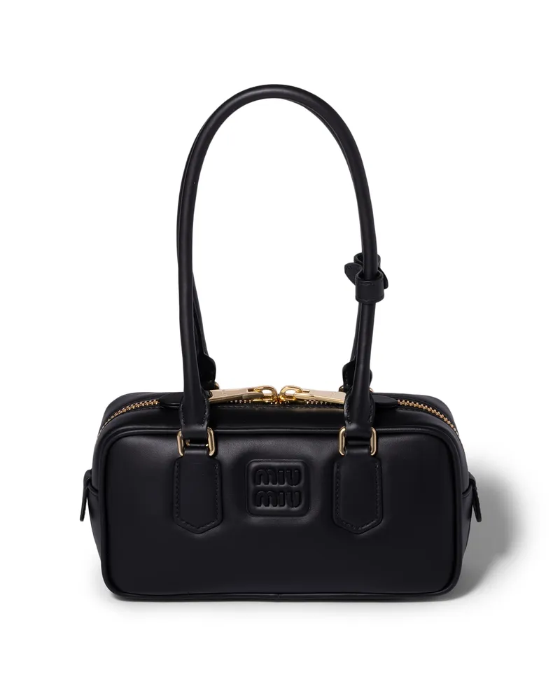 Miu Miu Arcadie Tasche Aus Leder, Damen, Schwarz Schwarz