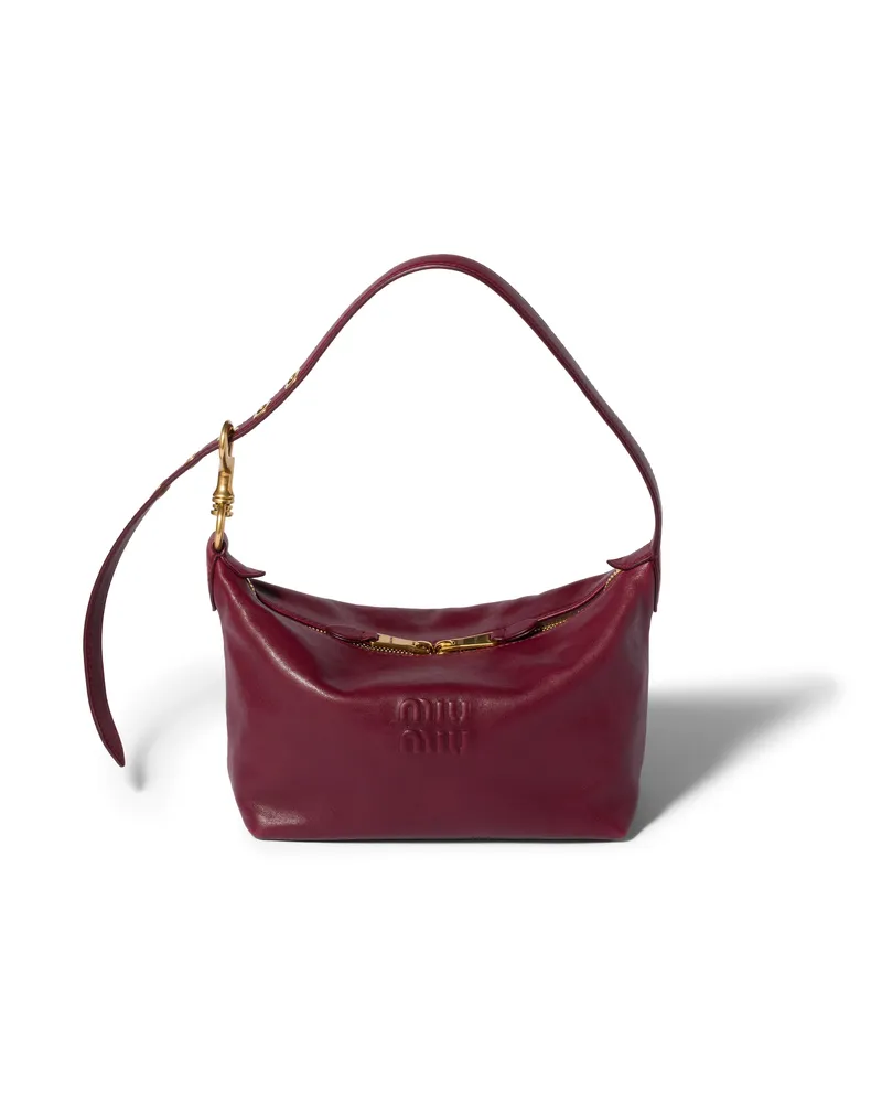 Miu Miu Spirit Tasche Aus Nappaleder, Damen, Amaranthrot Amaranthrot