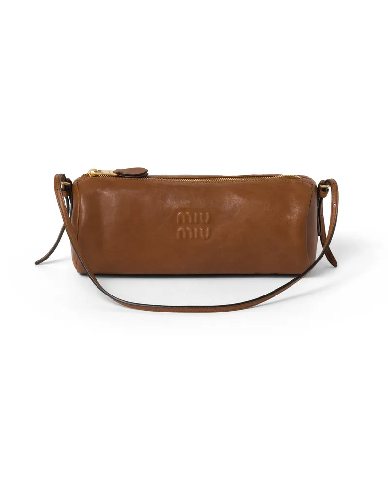 Miu Miu Pouch Aus Nappa-leder, Damen, Eiche Eiche