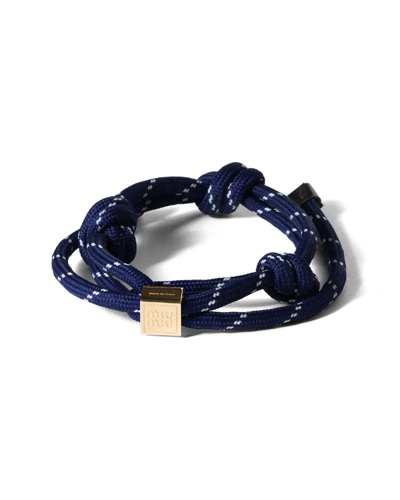 Miu Miu Armband Aus Kordel, Damen, Ostseeblau Ostseeblau