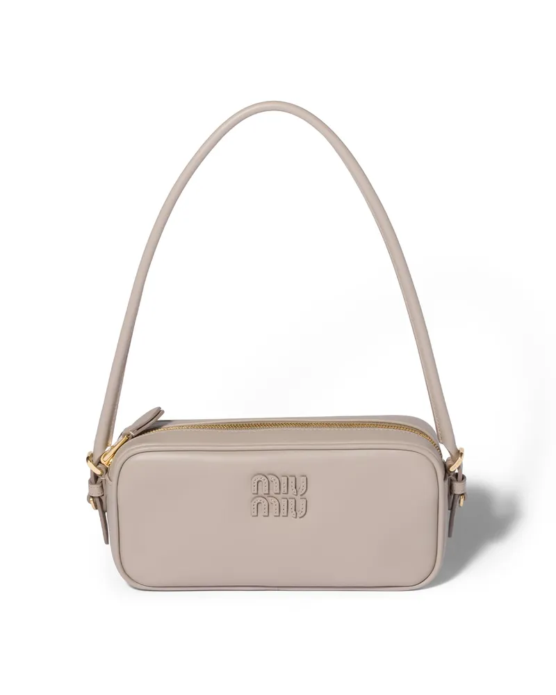 Miu Miu Pouch Aus Leder, Damen, Bimsstein Bimsstein