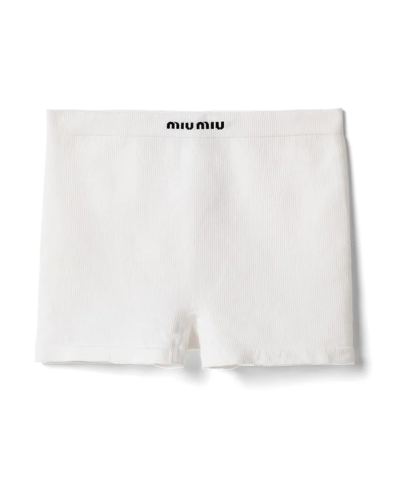 Miu Miu Nahtlose Boxershorts, Damen, Weiss, Größe Weiss