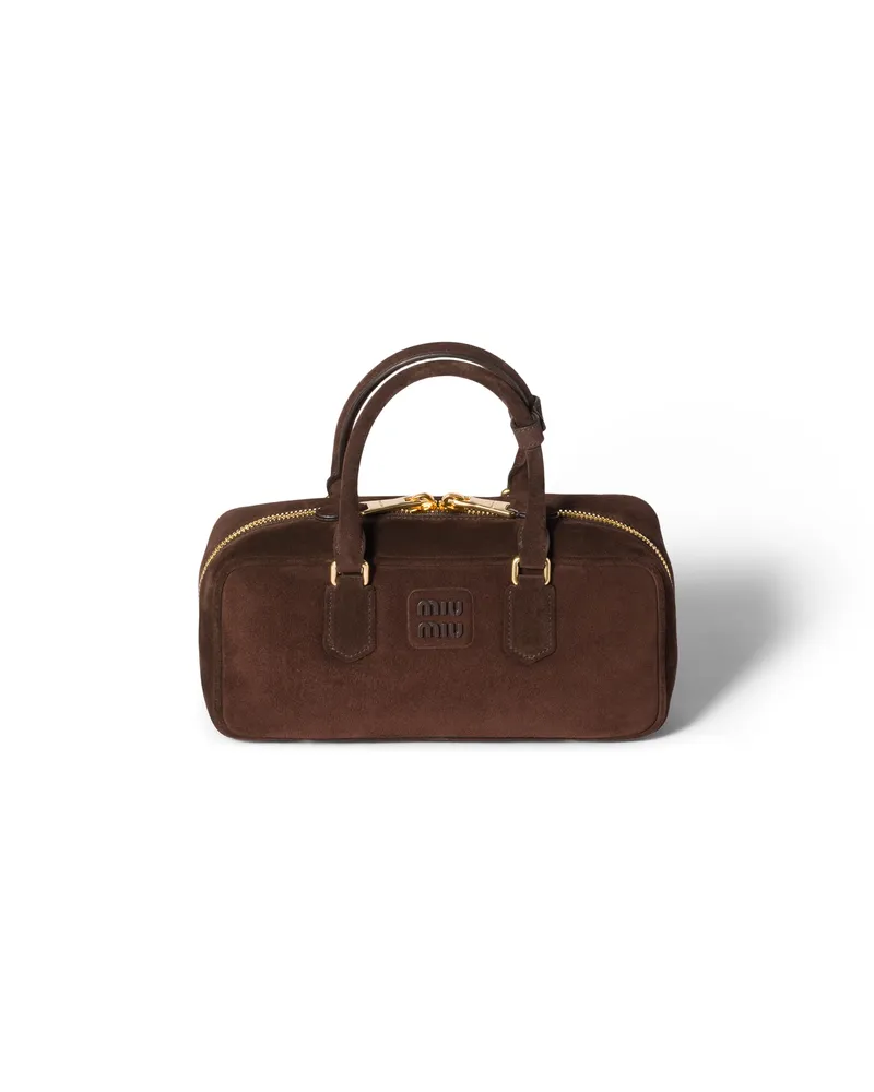 Miu Miu Arcadie Tasche Aus Wildleder, Damen, Dunkelbraun Dunkelbraun