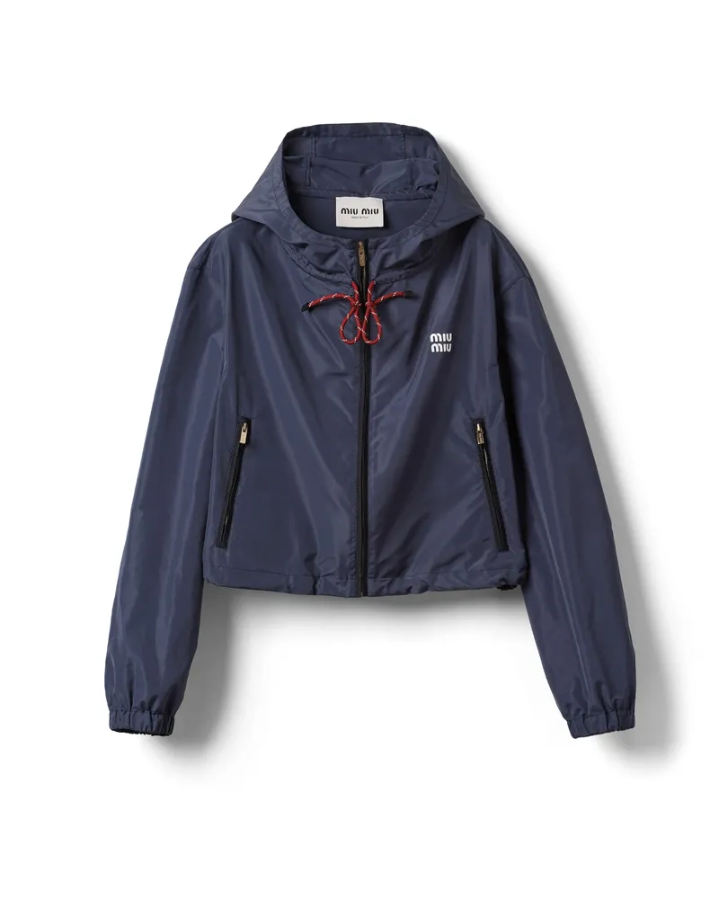 Miu Miu Blousonjacke Aus Funktionsgewebe, Damen, Blau, Größe Blau