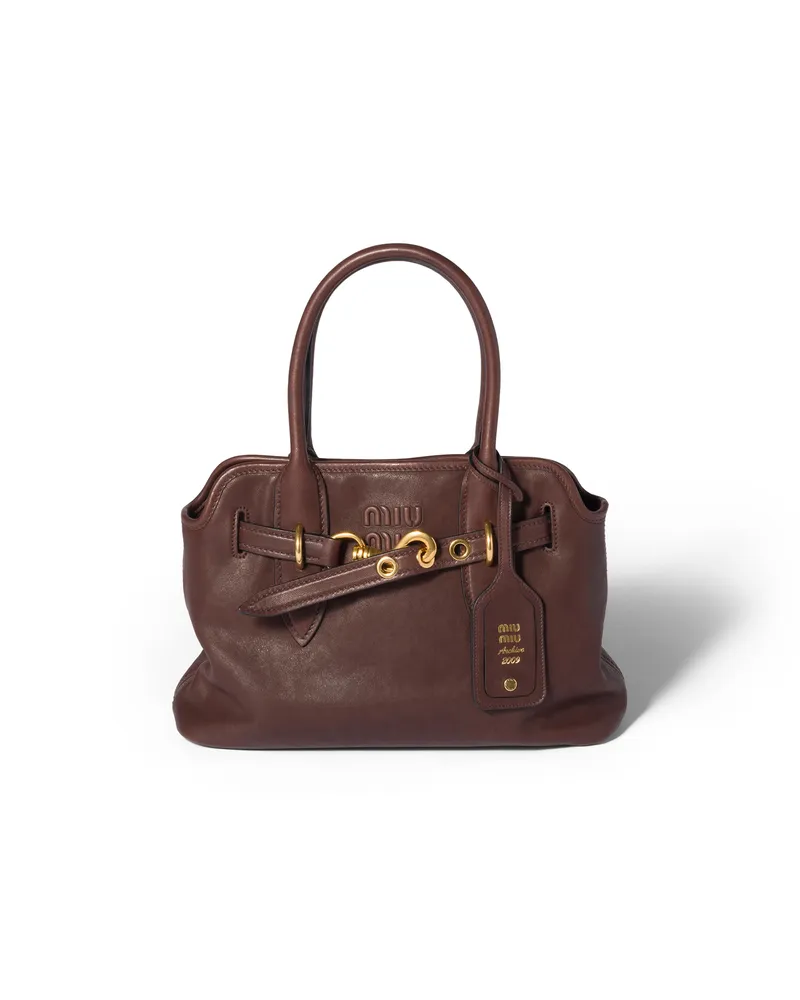 Miu Miu Aventure Tasche Aus Nappa-leder, Damen, Bruyère-holz Bruyère-holz