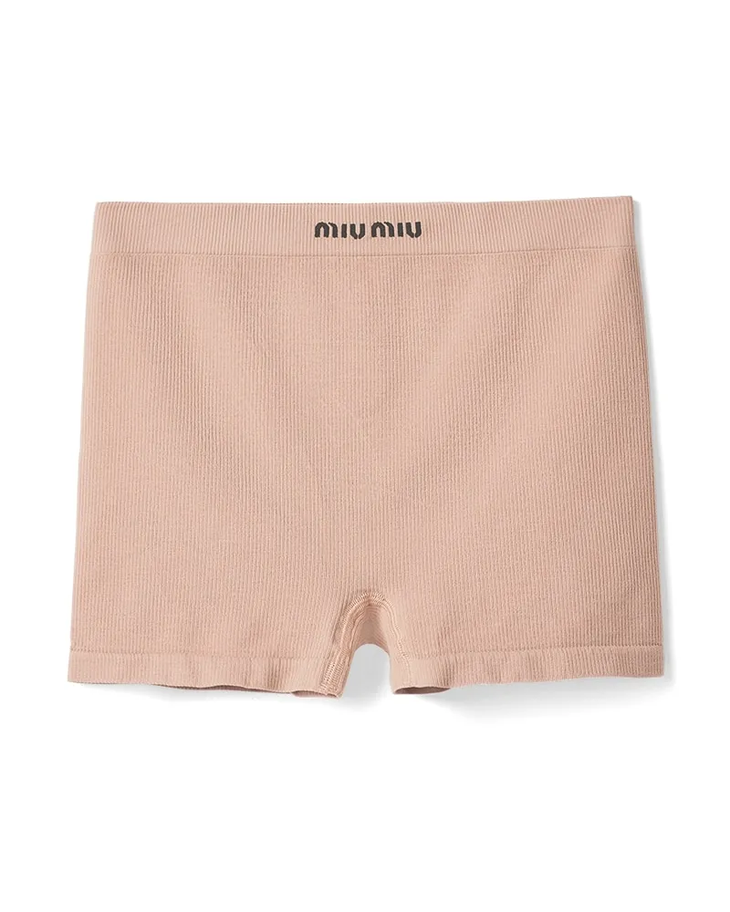 Miu Miu Nahtlose Boxershorts, Damen, Nude/beige, Größe Nude