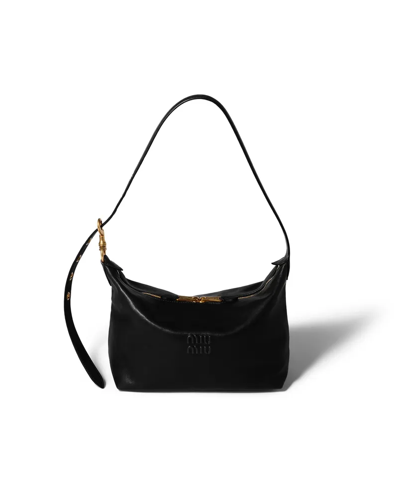 Miu Miu Spirit Tasche Aus Nappaleder, Damen, Schwarz Schwarz