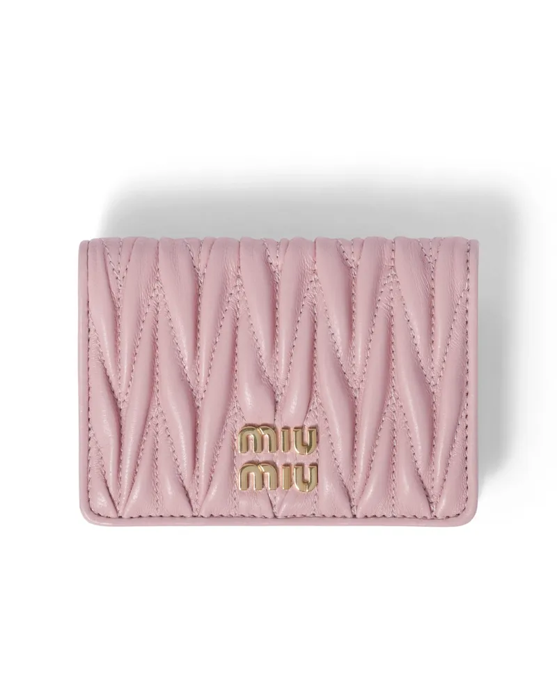 Miu Miu Kartenetui Aus Matelassé-nappaleder, Damen, Alabasterrosa Alabasterrosa