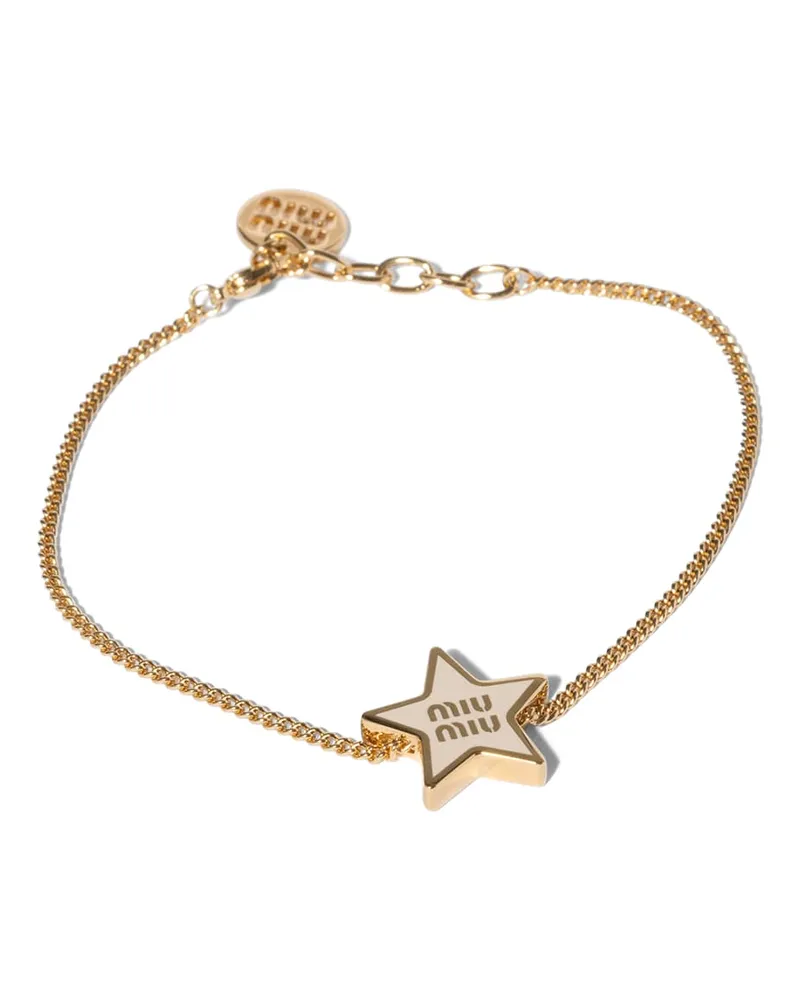 Miu Miu Armband Aus Emailliertem Metall, Damen, Elfenbein Elfenbein