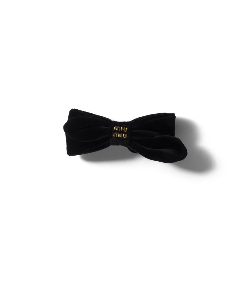 Miu Miu Haarspange Aus Samt, Damen, Schwarz Schwarz