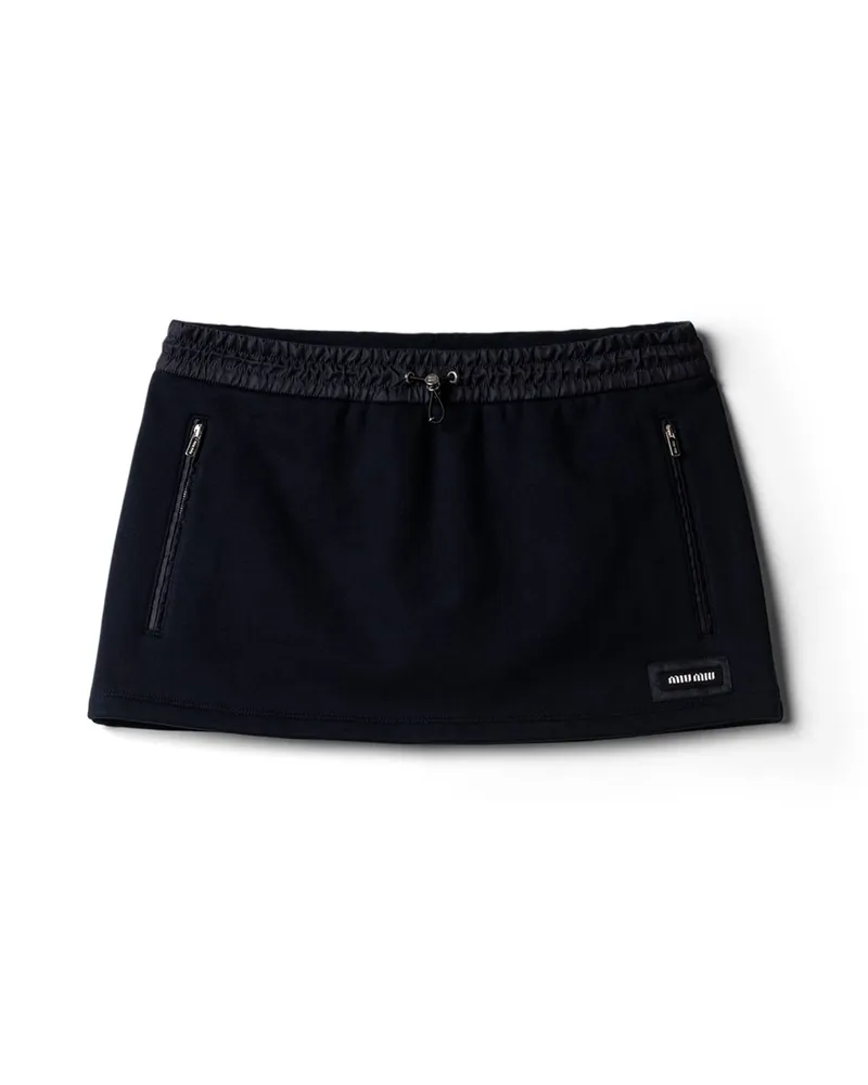 Miu Miu Minirock Aus Baumwoll-fleece, Damen, Blau, Größe Blau