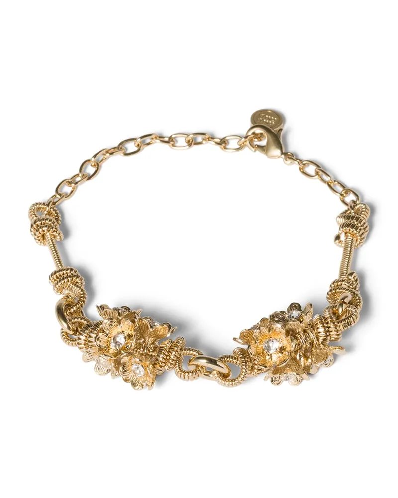 Miu Miu Armband Aus Metall Mit Kristallen, Damen, Gold/kristall Gold