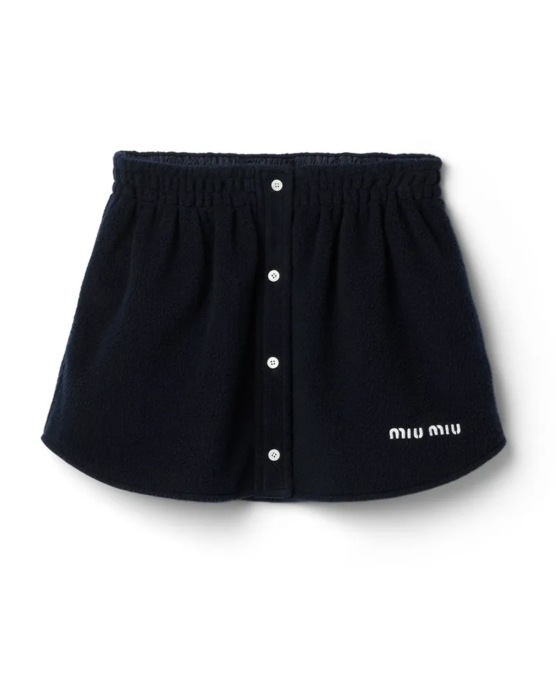 Miu Miu Minirock Aus Fleece, Damen, Blau, Größe Blau