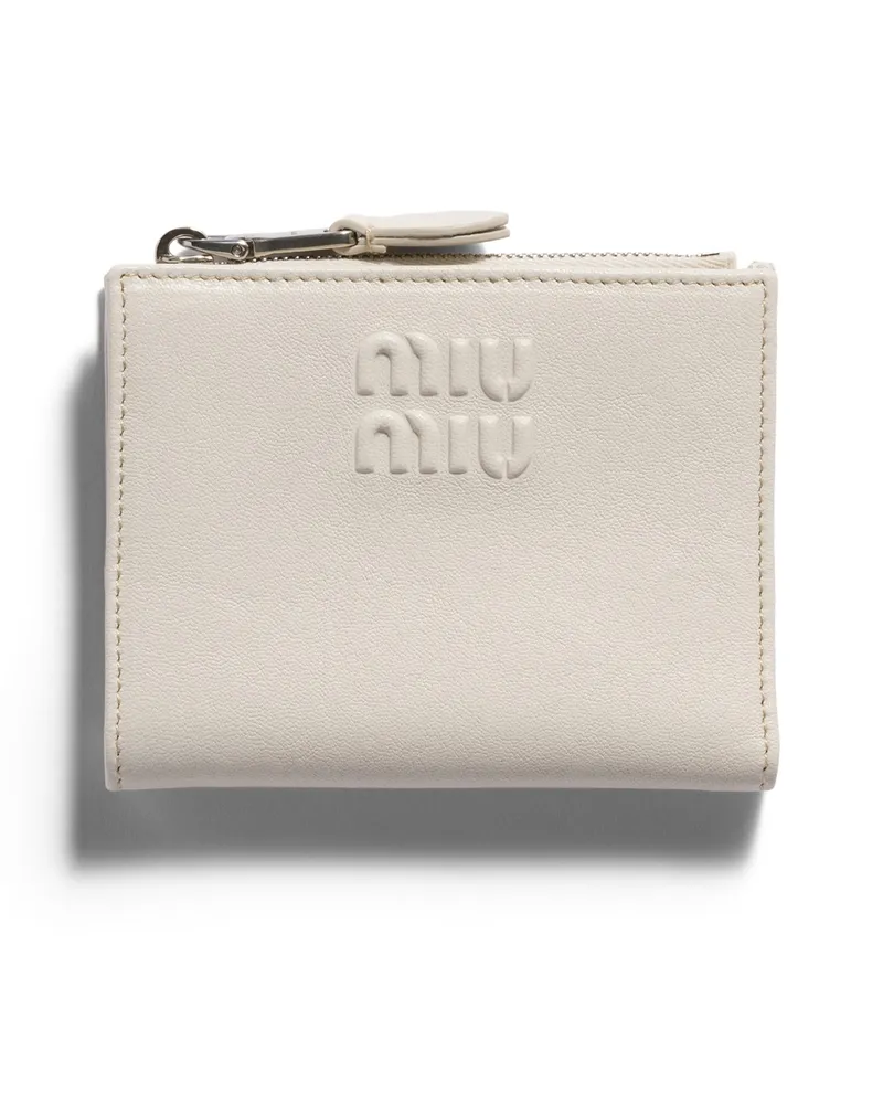 Miu Miu Kleine Geldbörse Aus Leder, Damen, Kalkweiss Kalkweiss