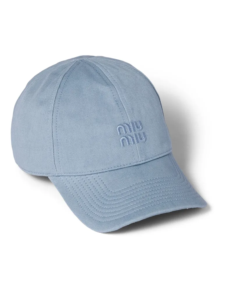 Miu Miu Baseballkappe Aus Drill, Damen, Astralblau, Größe Astralblau