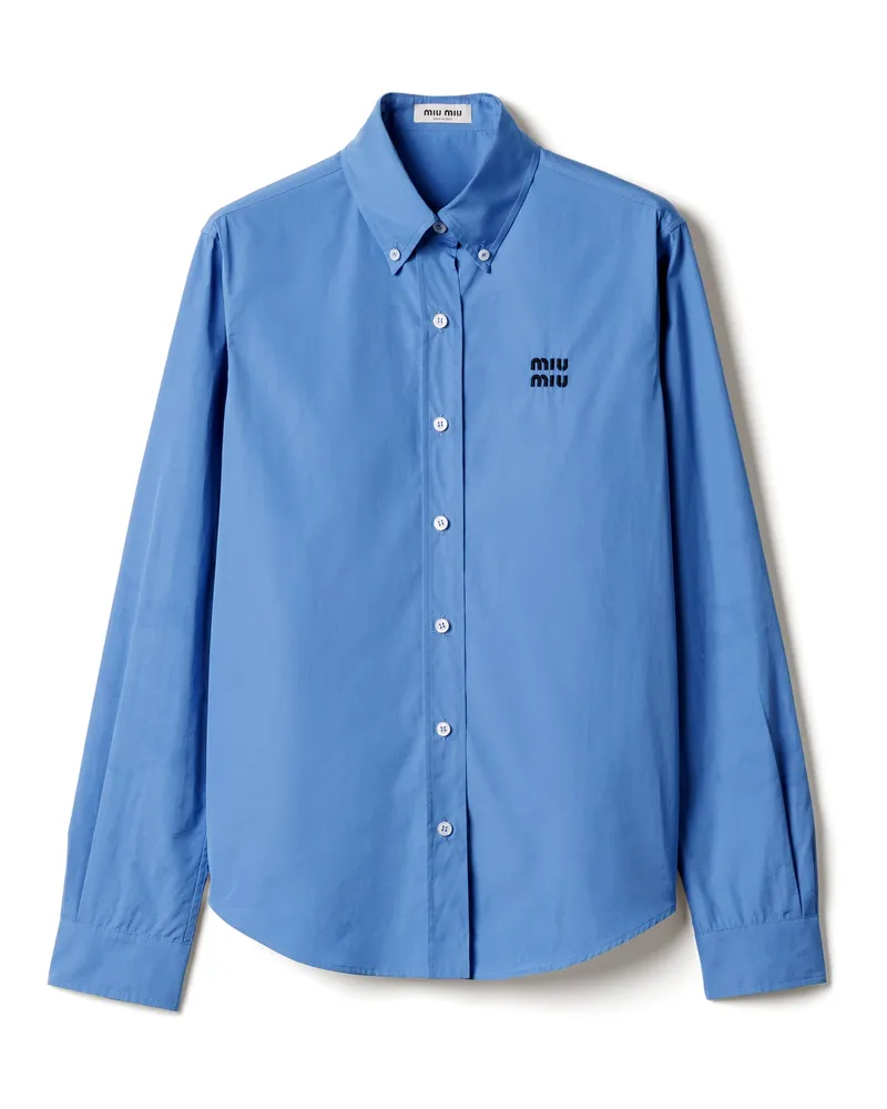 Miu Miu Hemd Aus Popeline, Damen, Lavendelblau, Größe Lavendelblau