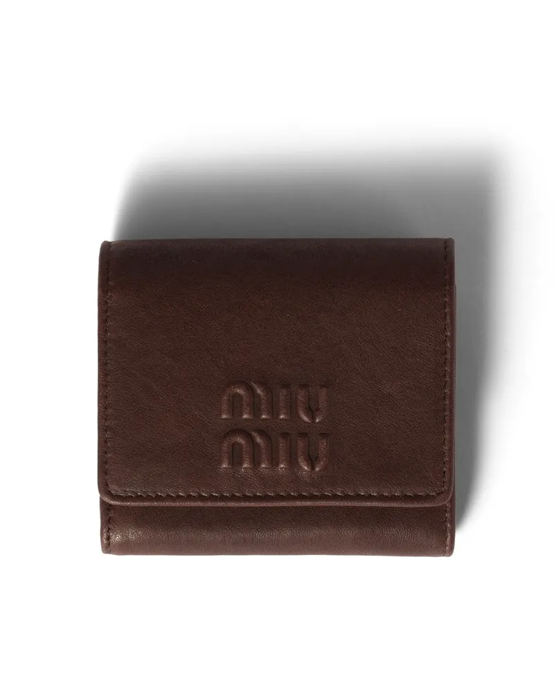 Miu Miu Kleine Geldbörse Aus Nappa-leder, Damen, Bruyère-holz Bruyère-holz