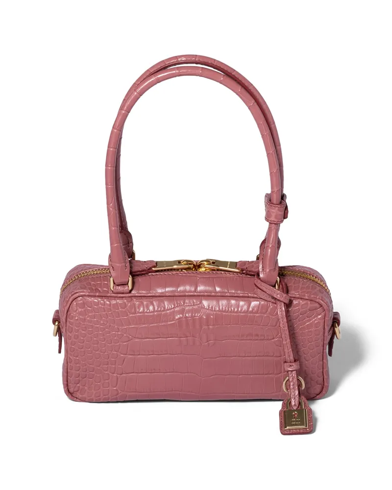 Miu Miu Beau Mini Bag Aus Kroko-geprägtem Leder, Damen, Antik Antik