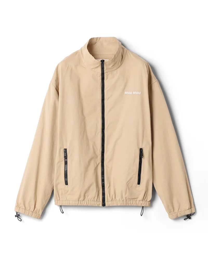 Miu Miu Blousonjacke Aus Gewaschenem Gabardine, Damen, Kordel, Größe Kordel