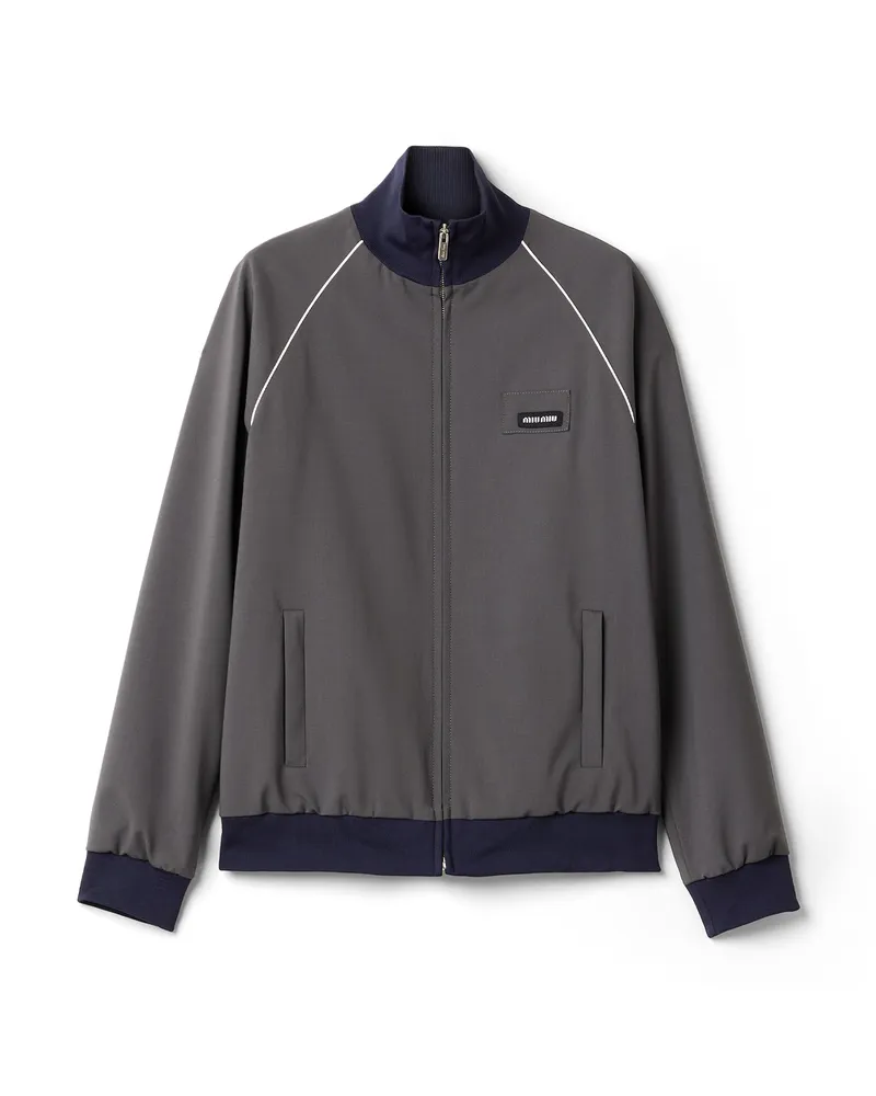 Miu Miu Blousonjacke Aus Wolle, Damen, Hämatit, Größe Hämatit