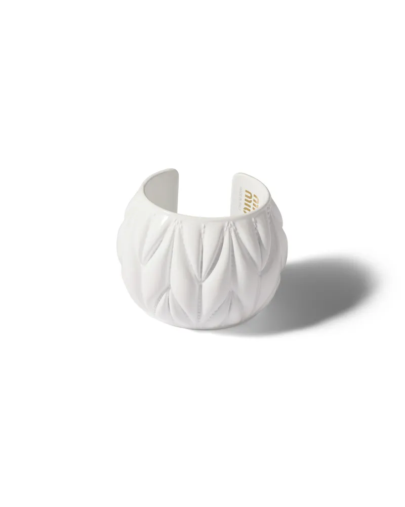 Miu Miu Armband Mit Matelassé-motiv, Damen, Weiss, Größe Weiss