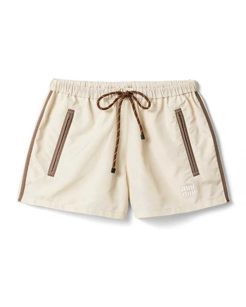 Miu Miu Shorts Aus Funktionsgewebe, Damen, Vanille, Größe Vanille