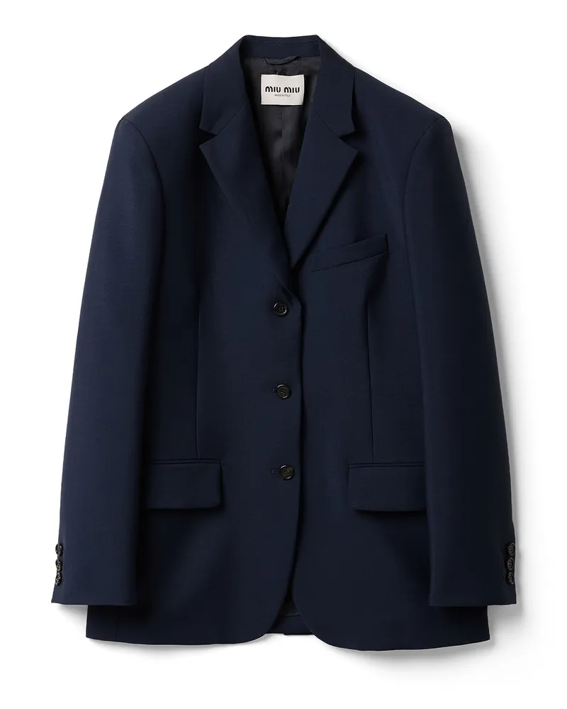 Miu Miu Einreihige Jacke Aus Kid Mohair, Damen, Marineblau, Größe Marineblau