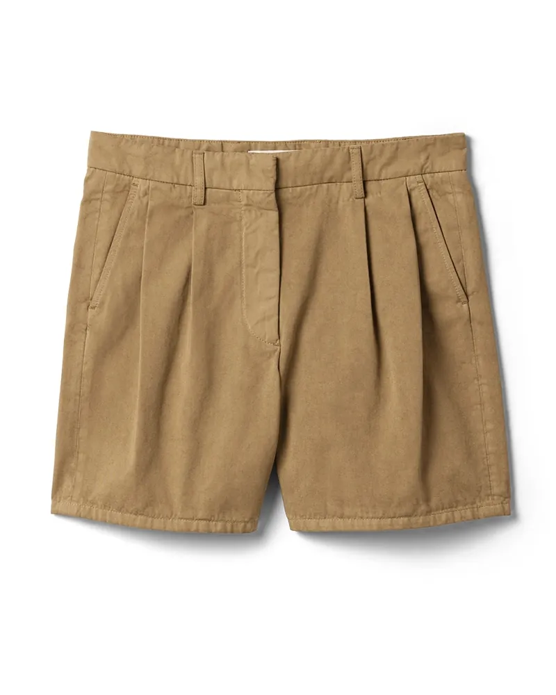 Miu Miu Bermudas Aus Alter Gabardine, Damen, Khaki, Größe Khaki