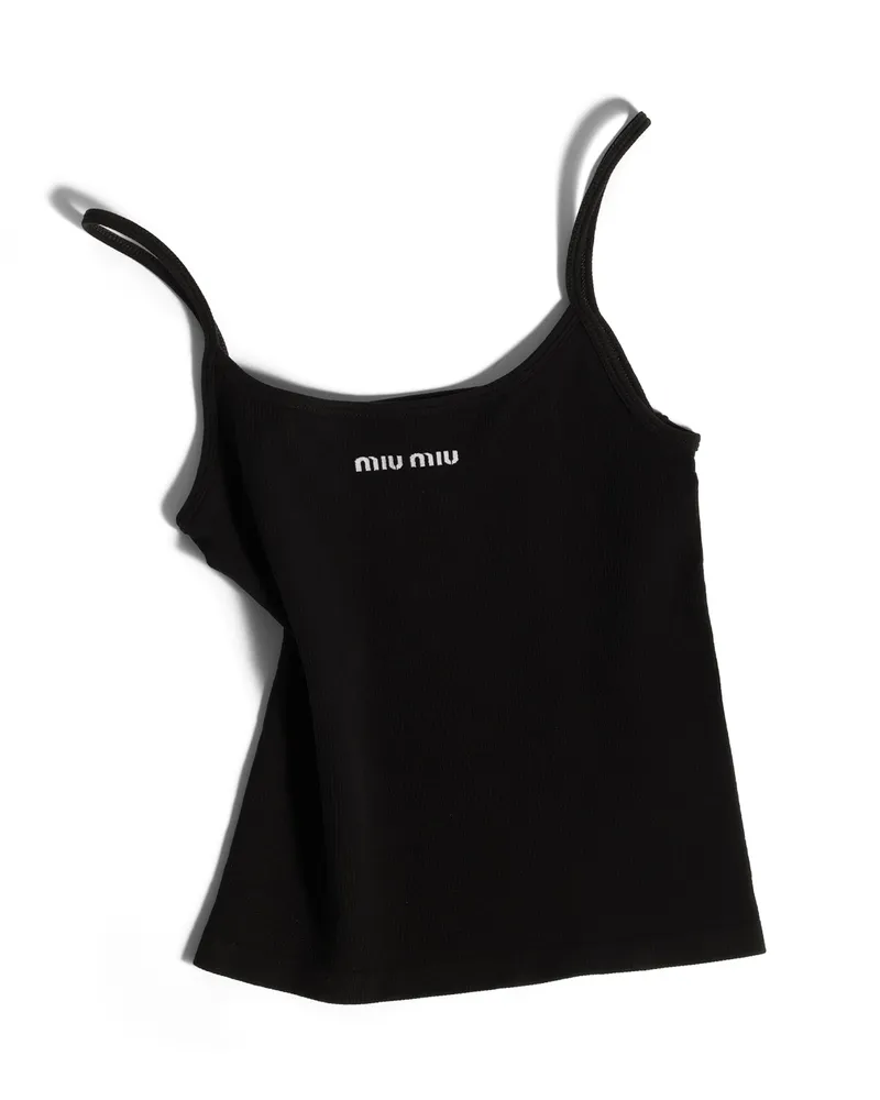 Miu Miu Nahtloses Top , Damen, Schwarz, Größe Schwarz