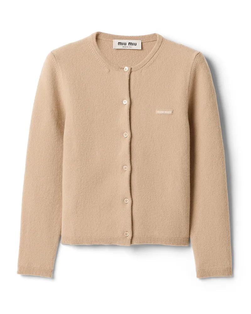 Miu Miu Strickjacke Aus Kaschmir, Damen, Albino/weiss, Größe Albino