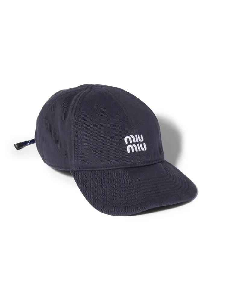 Miu Miu Baseballkappe Aus Denim, Damen, Blau, Größe Blau