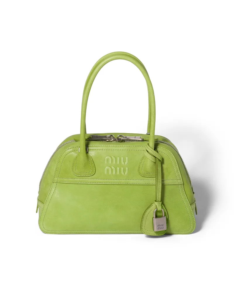 Miu Miu Vivant Tasche Aus Nappa-leder, Damen, Farngrün Farngrün