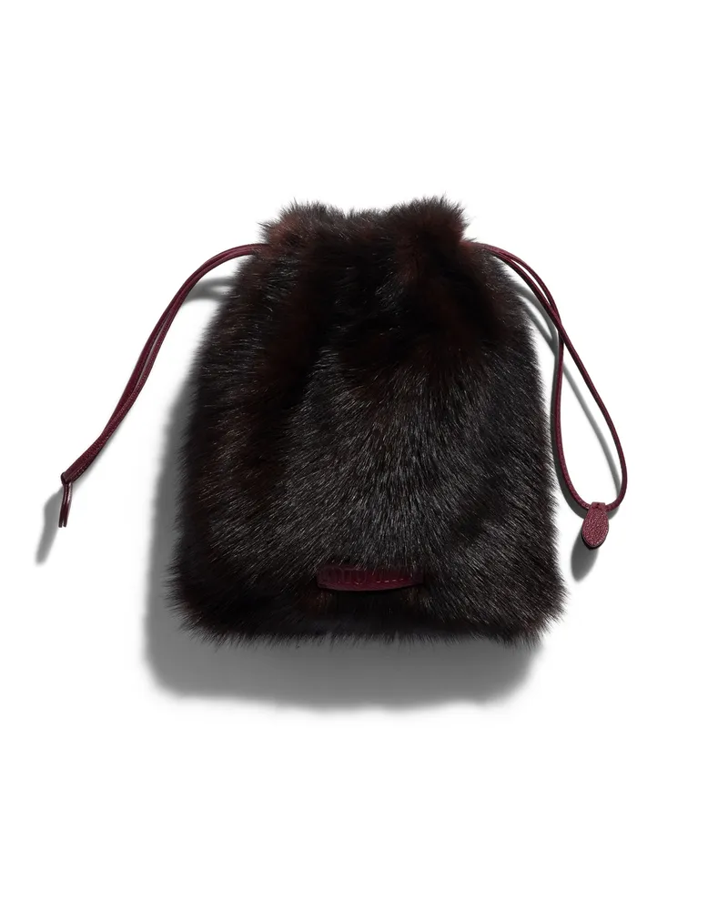 Miu Miu Pouch Aus Lammfell, Damen, Sienna Sienna