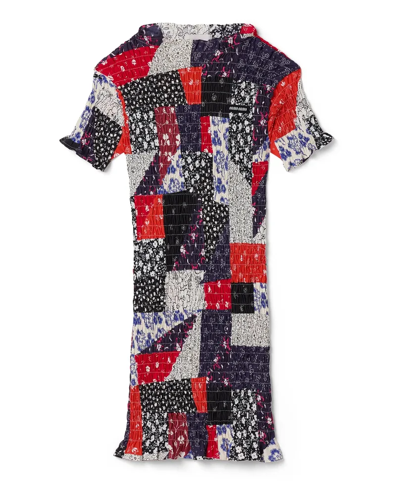Miu Miu Patchwork-minikleid Aus Popeline, Damen, Bunt, Größe Bunt