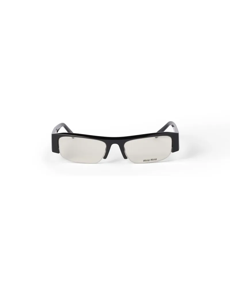Miu Miu Vedette Sonnenbrille, Damen, Transparente Blaulichtgläser Transparente