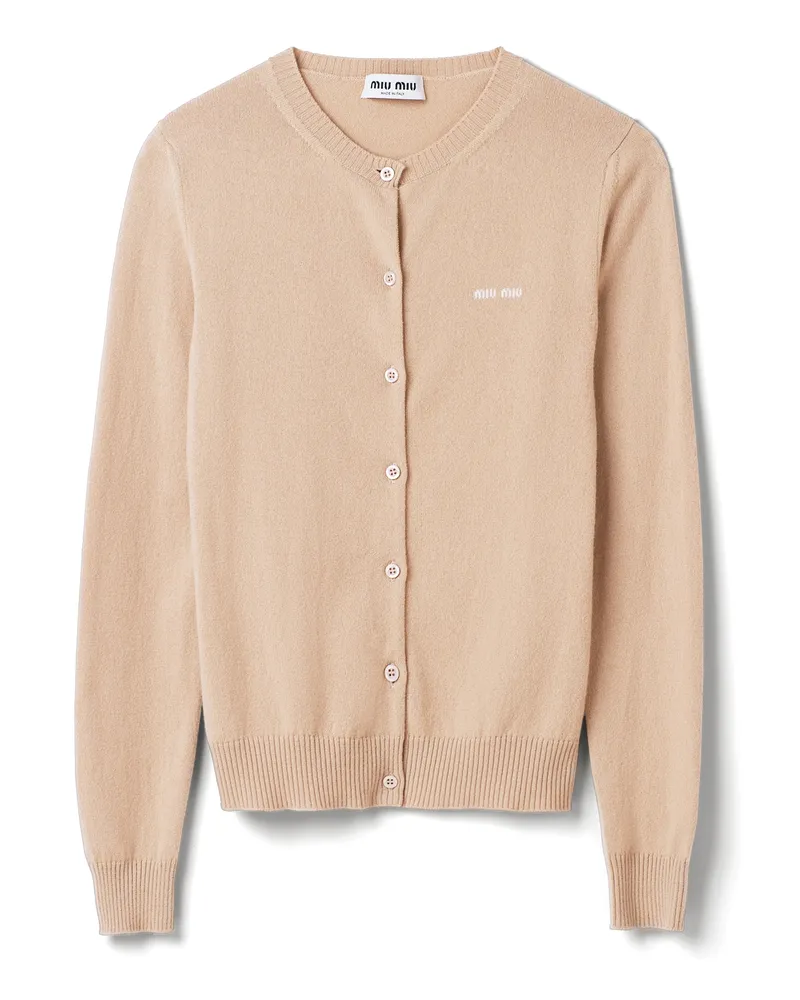 Miu Miu Strickjacke Aus Kaschmir, Damen, Albino/weiss, Größe Albino