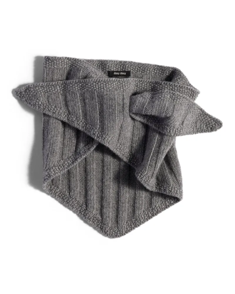 Miu Miu Stola Aus Wolle Und Kaschmir, Damen, Grau Grau