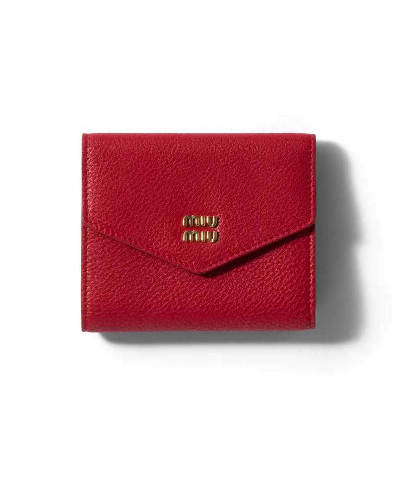 Miu Miu Kleine Geldbörse Aus Leder, Damen, Rot Rot
