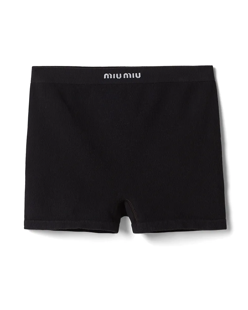 Miu Miu Nahtlose Boxershorts, Damen, Schwarz, Größe Schwarz
