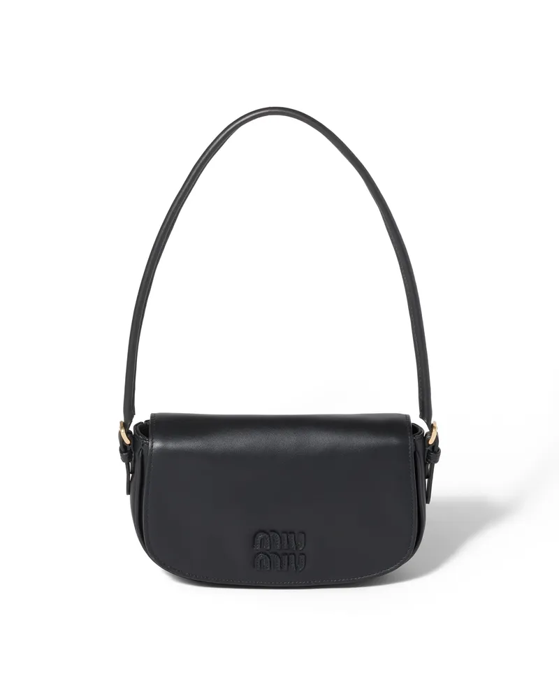 Miu Miu Pouch Aus Leder, Damen, Schwarz Schwarz