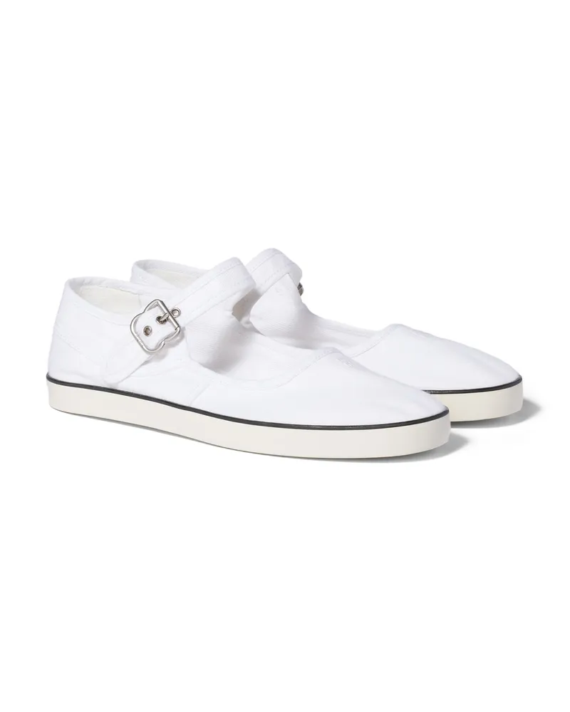Miu Miu Drillich-ballerinas, Damen, Weiss, Größe Weiss