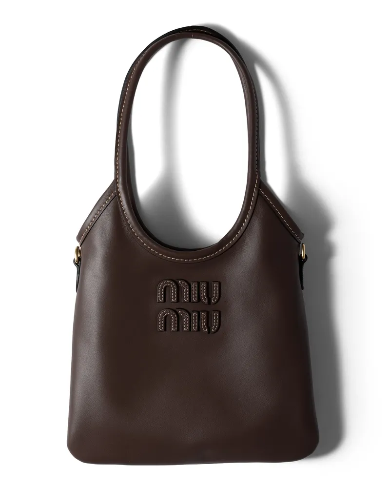 Miu Miu Ivy Handtasche Aus Leder, Damen, Bruyère-holz Bruyère-holz