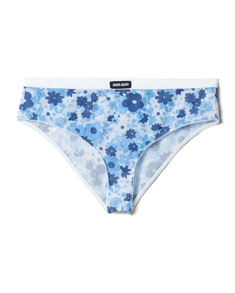 Miu Miu Bikini-slip Aus Stretchstoff, Damen, Saphirblau, Größe Saphirblau