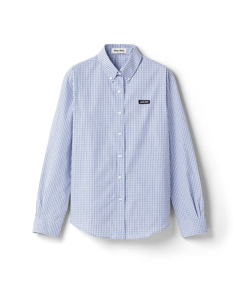 Miu Miu Kariertes Hemd, Damen, Blau/himmelblau, Größe Blau